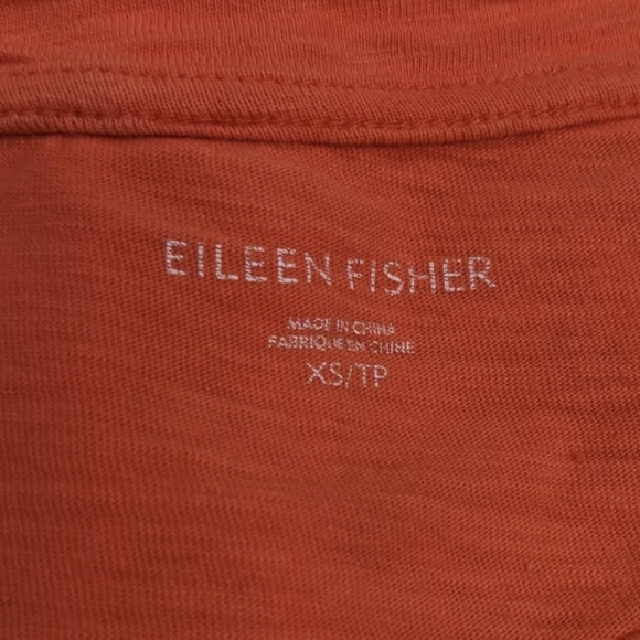 Eileen Fisher Short Sleeve Tee T Shirt XS Orange Minimalist Sustainable #585 - Picture 2 of 9
